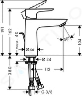 Mitigeur lavabo Talis E-110 avec vidage